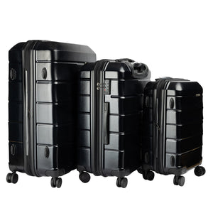 Olympus 3PC Artemis Luggage Set Hard Shell Suitcase ABS+PC  Jet Black