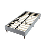 Bedframe with Wooden Slats (Light Grey) – Single