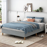 Metal Bedframe Mattress Foundation (Light Grey) – Queen