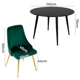 Black Marbel Effect Dining Table and Chair Set