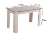 Dining Table Rectangular Wooden 120M-Grey&amp;White