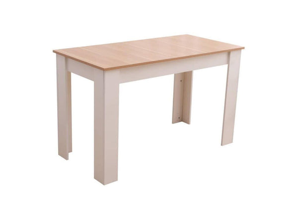 Dining Table Rectangular Wooden 120M-Wood&White