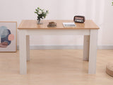 Dining Table Rectangular Wooden 120M-Wood&amp;White