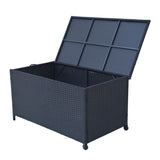 Outdoor PE Wicker Storage Box Garden 320L-Black