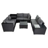 Modular Outdoor Lounge Set - 9pcs Sofa, Armchairs and Coffee Table