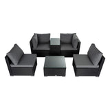 Modular Outdoor Lounge Set - 9pcs Sofa, Armchairs and Coffee Table