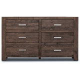 Catmint Dresser 6 Chest of Drawers Solid Pine Wood Storage Cabinet - Grey Stone