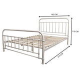 Metallica Queen Bed Size Metal Frame Platform Mattress Base - White