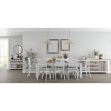 Plumeria Dining Table 190cm Solid Acacia Wood Home Dinner Furniture -White Brush