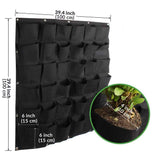 36 Pockets Wall Hanging Planter Planting Grow Bag Vertical Garden Vegetable Flower Black