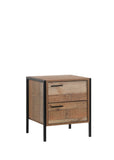 Bedside Table 2 drawers Night Stand Particle Board Construction in Oak Colour