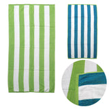 Set of 2 Reversible Cabana Striped Towels Lime/Blue