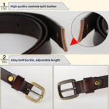 Cheeky X Women's Belt Luxury Genuine Leather Belts For Women Female Gold Pin Buckle (Black)