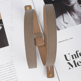 Luxury Cow Leather Women Waist Belt Slim Corset Strap Dress Shirt Belt (Caramel)