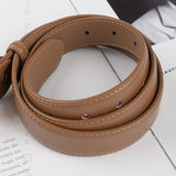 Cheeky X Classic Leather Belts for Women, Joyreap Genuine Leather Womens Belts with Gold Buckle (Brown)