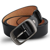 Cheeky X  Genuine Leather 110-120CM Womens Belt Pin Buckle Top Layer Cow Leather(Black)