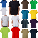 Adult 100% Cotton T-Shirt Unisex Men's Basic Plain Blank Crew Tee Tops Shirts, White, L