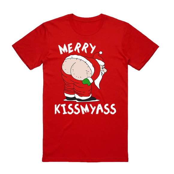 100% Cotton Christmas T-shirt (Red), L