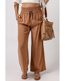 Azura Exchange Elastic Waist Casual Wide Leg Pants - M