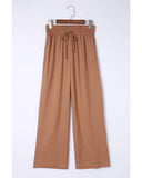 Azura Exchange Elastic Waist Casual Wide Leg Pants - M