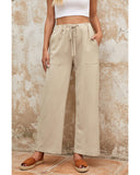 Azura Exchange Drawstring Waist Crinkled Wide Leg Pants - M