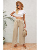 Azura Exchange Drawstring Waist Crinkled Wide Leg Pants - M