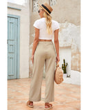 Azura Exchange Drawstring Waist Crinkled Wide Leg Pants - S