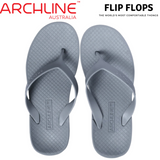 ARCHLINE Orthotic Flip Flops Thongs Arch Support Shoes Footwear - Grey - EUR 37