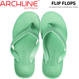 ARCHLINE Orthotic Thongs Arch Support Shoes Footwear Flip Flops - Dew Green - EUR 35