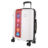 Pierre Cardin Inspired Milleni Cabin Luggage Bag Travel Carry On Suitcase 54cm (39L) - White