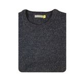 100% SHETLAND WOOL CREW Round Neck Knit JUMPER Pullover Mens Sweater Knitted - Navy (45) - 3XL