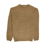 100% SHETLAND WOOL CREW Round Neck Knit JUMPER Pullover Mens Sweater Knitted - Nutmeg (23) - M