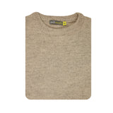 100% SHETLAND WOOL CREW Round Neck Knit JUMPER Pullover Mens Sweater Knitted - Beige (03) - XL