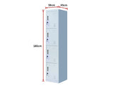 4-Door Vertical Locker for Office Gym Shed School Home Storage