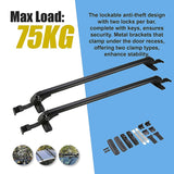 Lockable Aluminium Car Roof Rack Bars Without Rail Anti Theft Luggage Carrier