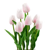 Flowering Pink Artificial Tulip Plant Arrangement With Ceramic Bowl 35cm