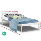 Artiss Bed Frame King Single Size Wooden White SOFIE