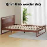 Artiss Bed Frame Queen Size Wooden Walnut WITTON