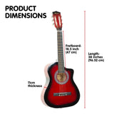 Pro Cutaway Acoustic Guitar with guitar bag - Red Burst Karrera 38in