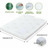 Memory Foam Mattress Topper DreamZ 5cm Thickness Cool Gel  Bamboo Fabric King