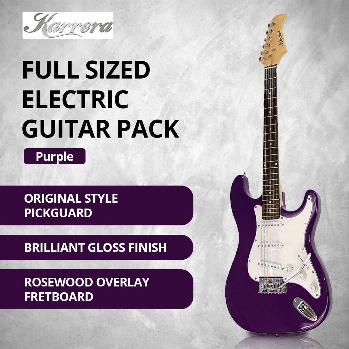 Karrera 39in Electric Guitar - Purple