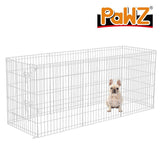 Pet Playpen Puppy Exercise 8 Panel Enclosure Fence Silver With Door 42"