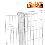 Pet Playpen Puppy Exercise 8 Panel Enclosure Fence Silver With Door 42"