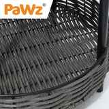 Pet Bed Elevated Raised Cat Dog House Wicker Basket Kennel Table-PaWz Rattan