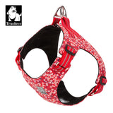 Floral Dog Harness Red L