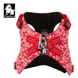 Floral Dog Harness Red L